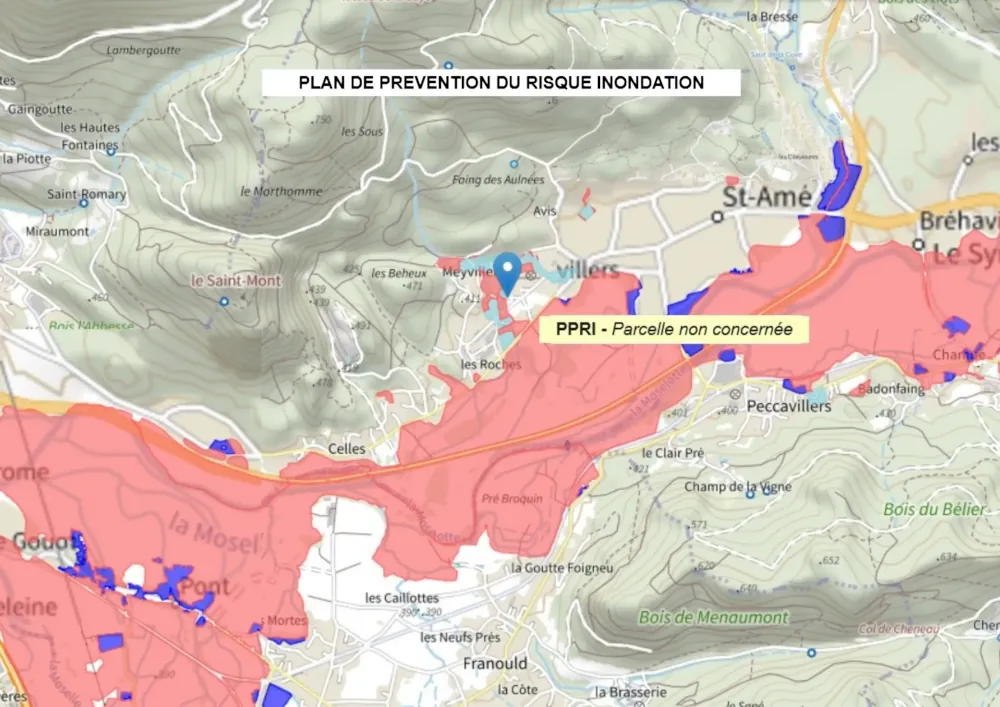 Carte du risque inondation d’un site